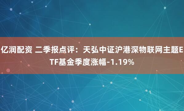 亿润配资 二季报点评：天弘中证沪港深物联网主题ETF基金季度涨幅-1.19%